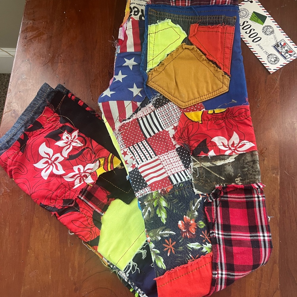 Colorful Patchwork Slim Straight Jeans